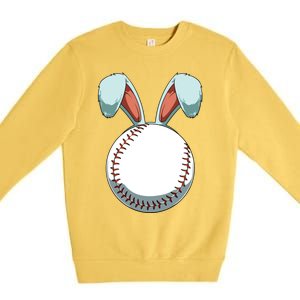 Easter Baseball Ball Easter Day Funny Easter Bunny Baseball Great Gift Premium Crewneck Sweatshirt