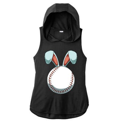 Easter Baseball Ball Easter Day Funny Easter Bunny Baseball Great Gift Ladies PosiCharge Tri-Blend Wicking Draft Hoodie Tank