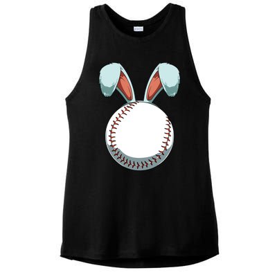 Easter Baseball Ball Easter Day Funny Easter Bunny Baseball Great Gift Ladies PosiCharge Tri-Blend Wicking Tank