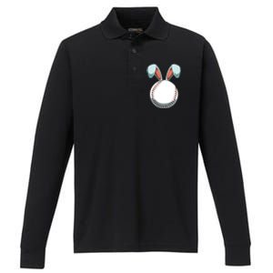 Easter Baseball Ball Easter Day Funny Easter Bunny Baseball Great Gift Performance Long Sleeve Polo