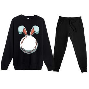 Easter Baseball Ball Easter Day Funny Easter Bunny Baseball Great Gift Premium Crewneck Sweatsuit Set