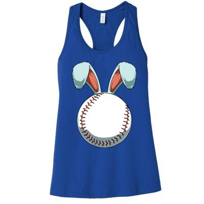 Easter Baseball Ball Easter Day Funny Easter Bunny Baseball Great Gift Women's Racerback Tank