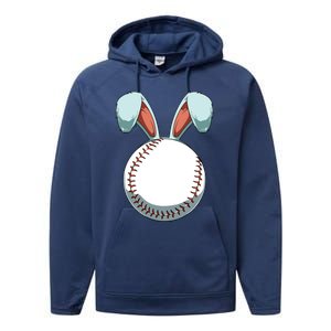 Easter Baseball Ball Easter Day Funny Easter Bunny Baseball Great Gift Performance Fleece Hoodie