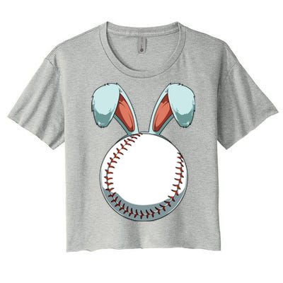 Easter Baseball Ball Easter Day Funny Easter Bunny Baseball Great Gift Women's Crop Top Tee