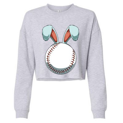 Easter Baseball Ball Easter Day Funny Easter Bunny Baseball Great Gift Cropped Pullover Crew