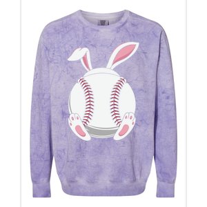 Easter Baseball Ball Easter Day Funny Easter Bunny Baseball Gift Colorblast Crewneck Sweatshirt