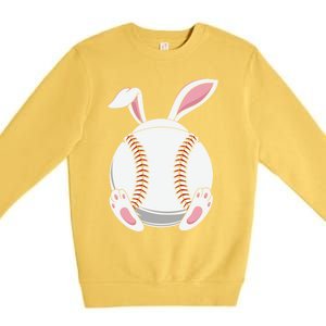 Easter Baseball Ball Easter Day Funny Easter Bunny Baseball Gift Premium Crewneck Sweatshirt