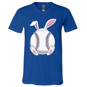 Easter Baseball Ball Easter Day Funny Easter Bunny Baseball Gift V-Neck T-Shirt