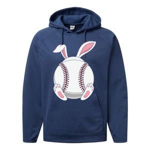 Easter Baseball Ball Easter Day Funny Easter Bunny Baseball Gift Performance Fleece Hoodie