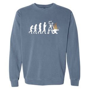 Evolution Blacksmith Blacksmithing Knifemaker Gift Tee Garment-Dyed Sweatshirt