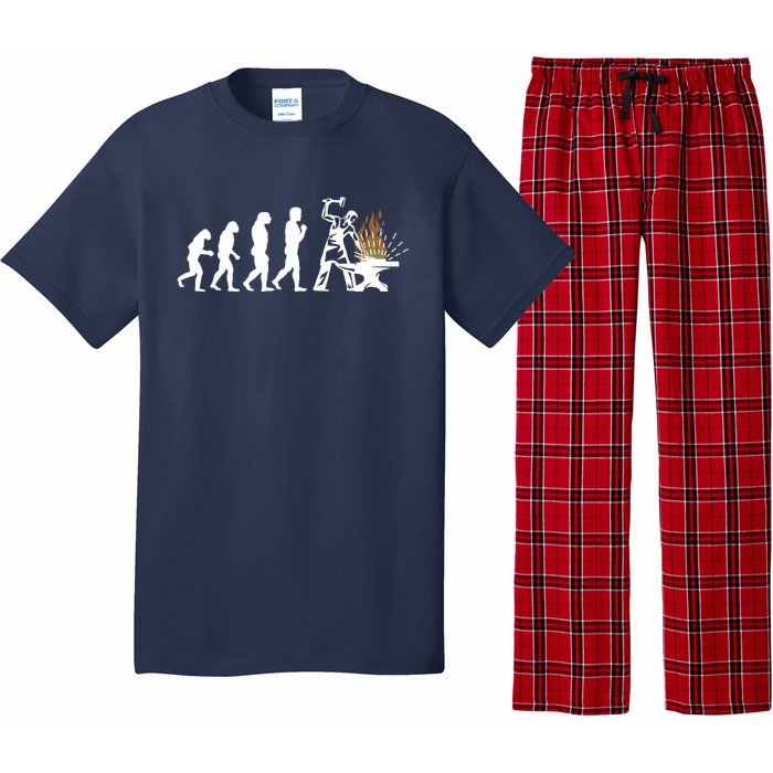 Evolution Blacksmith Blacksmithing Knifemaker Gift Tee Pajama Set