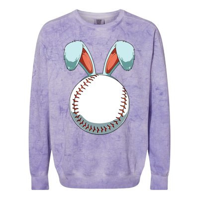 Easter Baseball Ball Easter Day Funny Easter Bunny Baseball Gift Colorblast Crewneck Sweatshirt