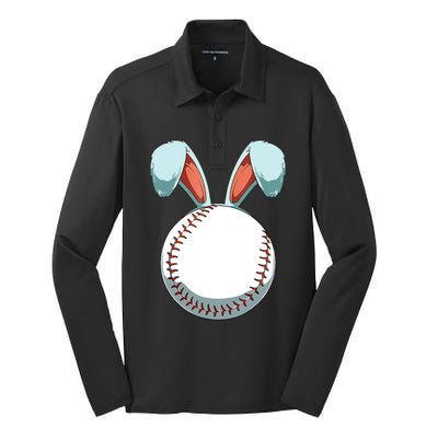 Easter Baseball Ball Easter Day Funny Easter Bunny Baseball Gift Silk Touch Performance Long Sleeve Polo