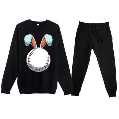 Easter Baseball Ball Easter Day Funny Easter Bunny Baseball Gift Premium Crewneck Sweatsuit Set