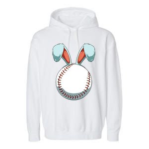 Easter Baseball Ball Easter Day Funny Easter Bunny Baseball Gift Garment-Dyed Fleece Hoodie