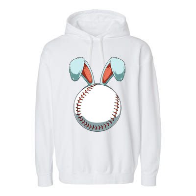 Easter Baseball Ball Easter Day Funny Easter Bunny Baseball Gift Garment-Dyed Fleece Hoodie