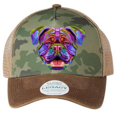 English British Bulldog Pop Art Portrait For Dog Owners Gift Legacy Tie Dye Trucker Hat