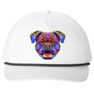 English British Bulldog Pop Art Portrait For Dog Owners Gift Snapback Five-Panel Rope Hat