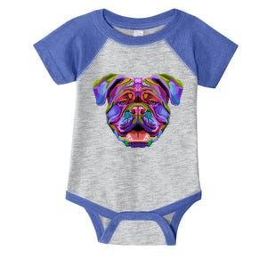 English British Bulldog Pop Art Portrait For Dog Owners Gift Infant Baby Jersey Bodysuit