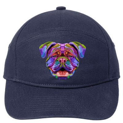 English British Bulldog Pop Art Portrait For Dog Owners Gift 7-Panel Snapback Hat