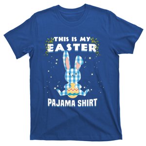 Easter Bunny Blue Plaid This Is My Easter Pajama Gift T-Shirt