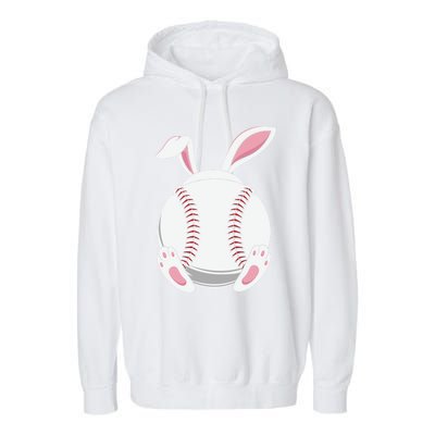 Easter Baseball Ball Easter Day Funny Easter Bunny Baseball Gift Garment-Dyed Fleece Hoodie