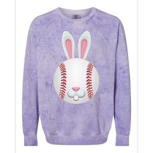 Easter Baseball Ball Egg Bunny Ears Funny Player Gift Colorblast Crewneck Sweatshirt