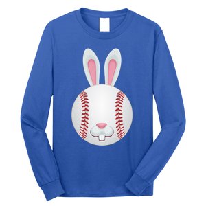 Easter Baseball Ball Egg Bunny Ears Funny Player Gift Long Sleeve Shirt