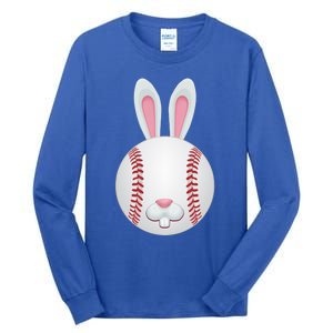 Easter Baseball Ball Egg Bunny Ears Funny Player Gift Tall Long Sleeve T-Shirt