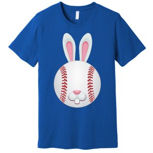 Easter Baseball Ball Egg Bunny Ears Funny Player Gift Premium T-Shirt