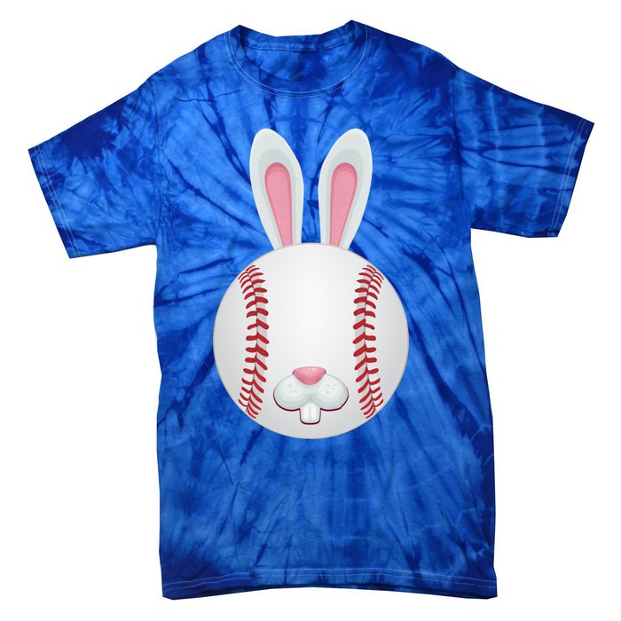 Easter Baseball Ball Egg Bunny Ears Funny Player Gift Tie-Dye T-Shirt