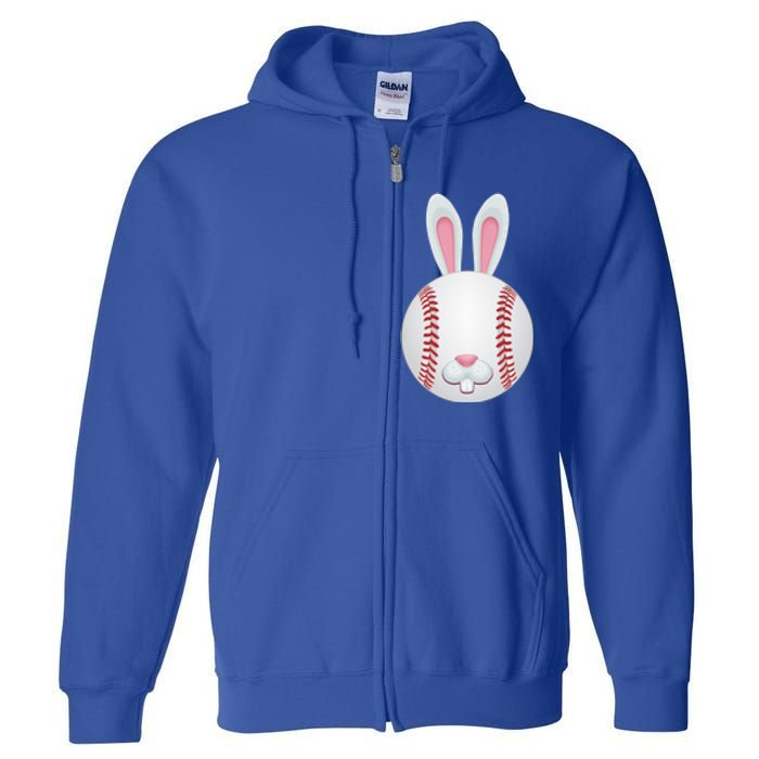 Easter Baseball Ball Egg Bunny Ears Funny Player Gift Full Zip Hoodie