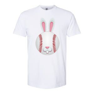 Easter Baseball Ball Egg Bunny Ears Funny Player Gift Softstyle CVC T-Shirt