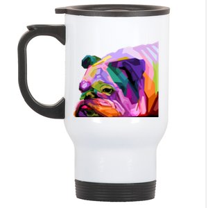 English British Bulldog Pop Art Portrait For Dog Owners Great Gift Stainless Steel Travel Mug