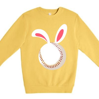 Easter Baseball Bunny Ears Happpy Easter Day Gift Premium Crewneck Sweatshirt