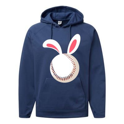 Easter Baseball Bunny Ears Happpy Easter Day Gift Performance Fleece Hoodie