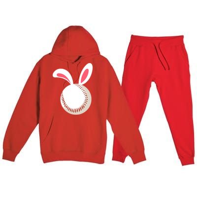 Easter Baseball Bunny Ears Happpy Easter Day Gift Premium Hooded Sweatsuit Set