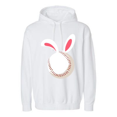 Easter Baseball Bunny Ears Happpy Easter Day Gift Garment-Dyed Fleece Hoodie