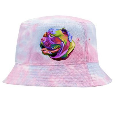 English British Bulldog Pop Art Portrait For Dog Owners Funny Gift Tie-Dyed Bucket Hat