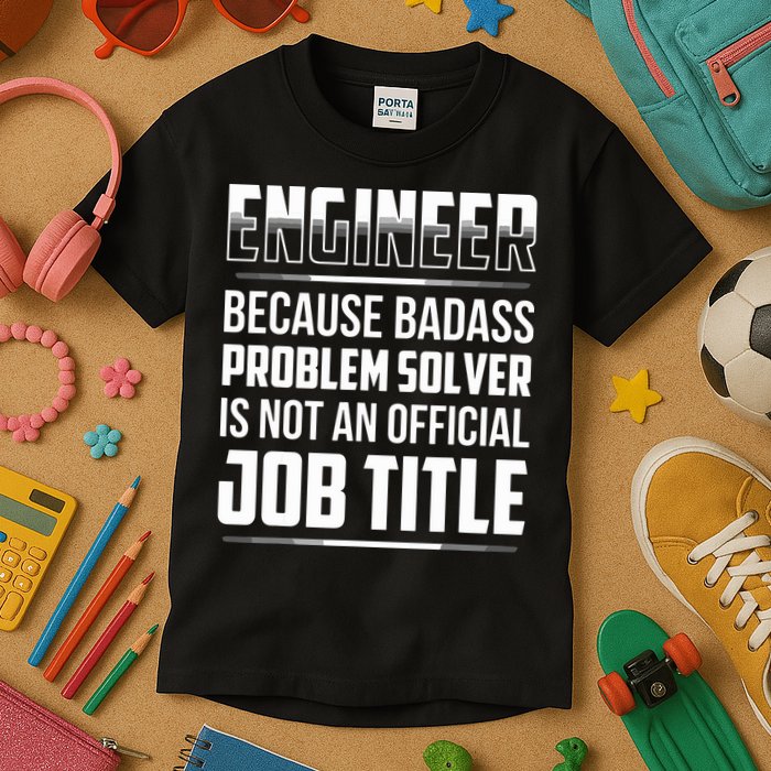 Engineer Because Badass Problem Solver Is Not An Job Title Kids T-Shirt