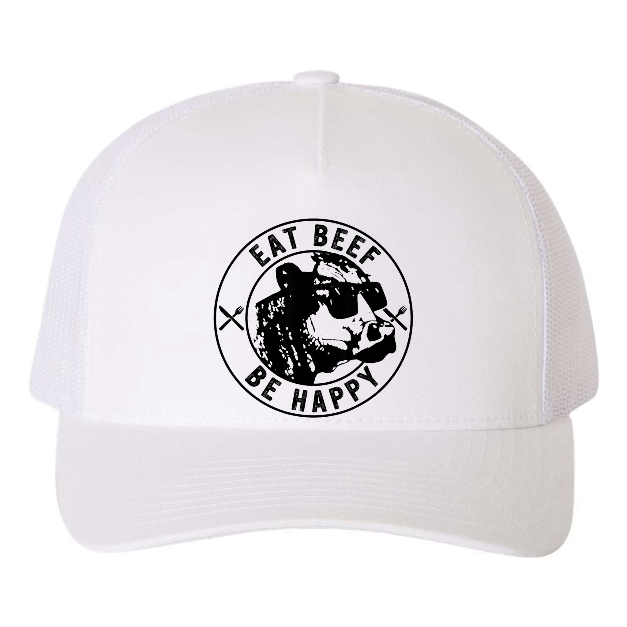 Eat Beef Be Happy Funny Gift Yupoong Adult 5-Panel Trucker Hat