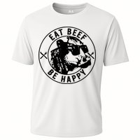 Eat Beef Be Happy Funny Gift Cooling Performance Crew T-Shirt