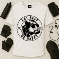 Eat Beef Be Happy Funny Gift Cooling Performance Crew T-Shirt