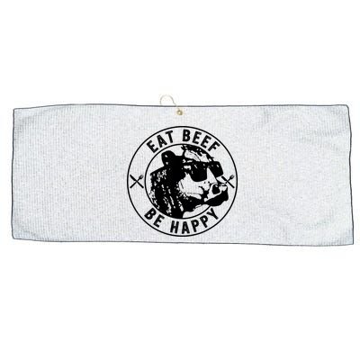Eat Beef Be Happy Funny Gift Large Microfiber Waffle Golf Towel