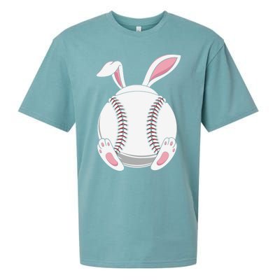 Easter Bunny Baseball Funny Gift Funny Easter Baseball Rabbit Ears Cute Gift Sueded Cloud Jersey T-Shirt