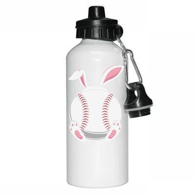 Easter Bunny Baseball Funny Gift Funny Easter Baseball Rabbit Ears Cute Gift Aluminum Water Bottle 