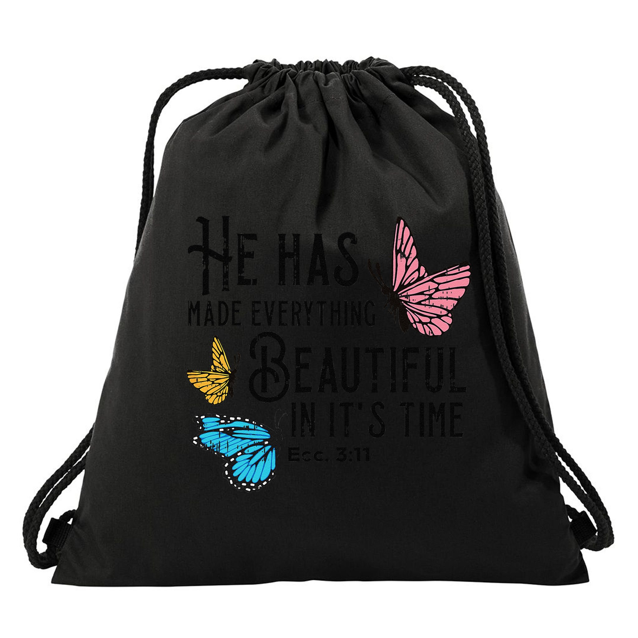 Everything Beautiful Bible Verse God Jesus Christian Gift Drawstring Bag