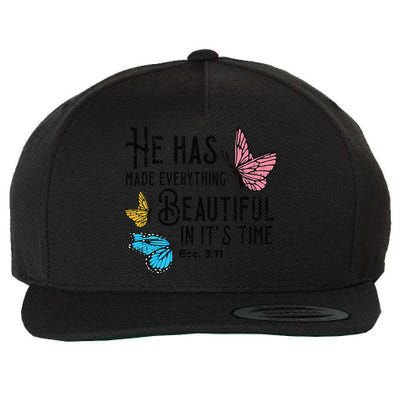 Everything Beautiful Bible Verse God Jesus Christian Gift Wool Snapback Cap
