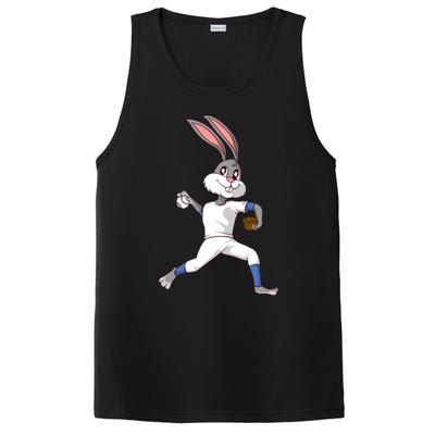 Easter Bunny Baseball Rabbit Pitcher Cute Gift PosiCharge Competitor Tank