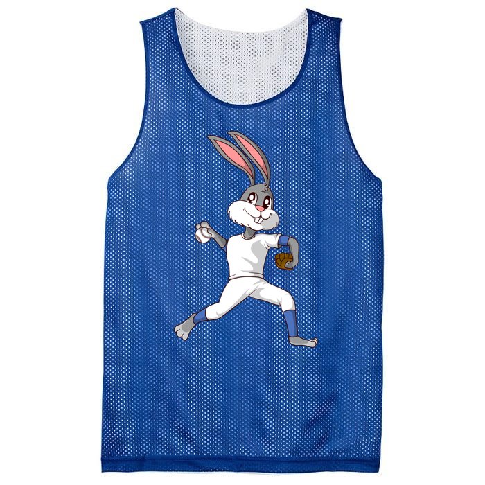 Easter Bunny Baseball Rabbit Pitcher Cute Gift Mesh Reversible Basketball Jersey Tank